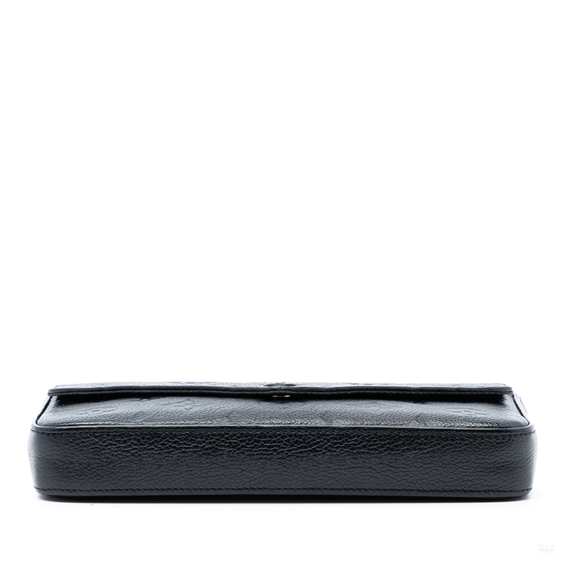 Second hand Louis Vuitton Felicie Leather Empreinte Pouch Clutch Black - Tabita Bags
