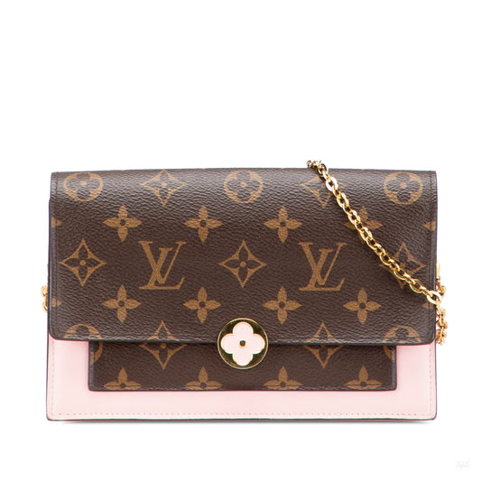 Second hand Louis Vuitton Flore Canvas Wallet on Chain Shoulder Bag Monogram - Tabita Bags
