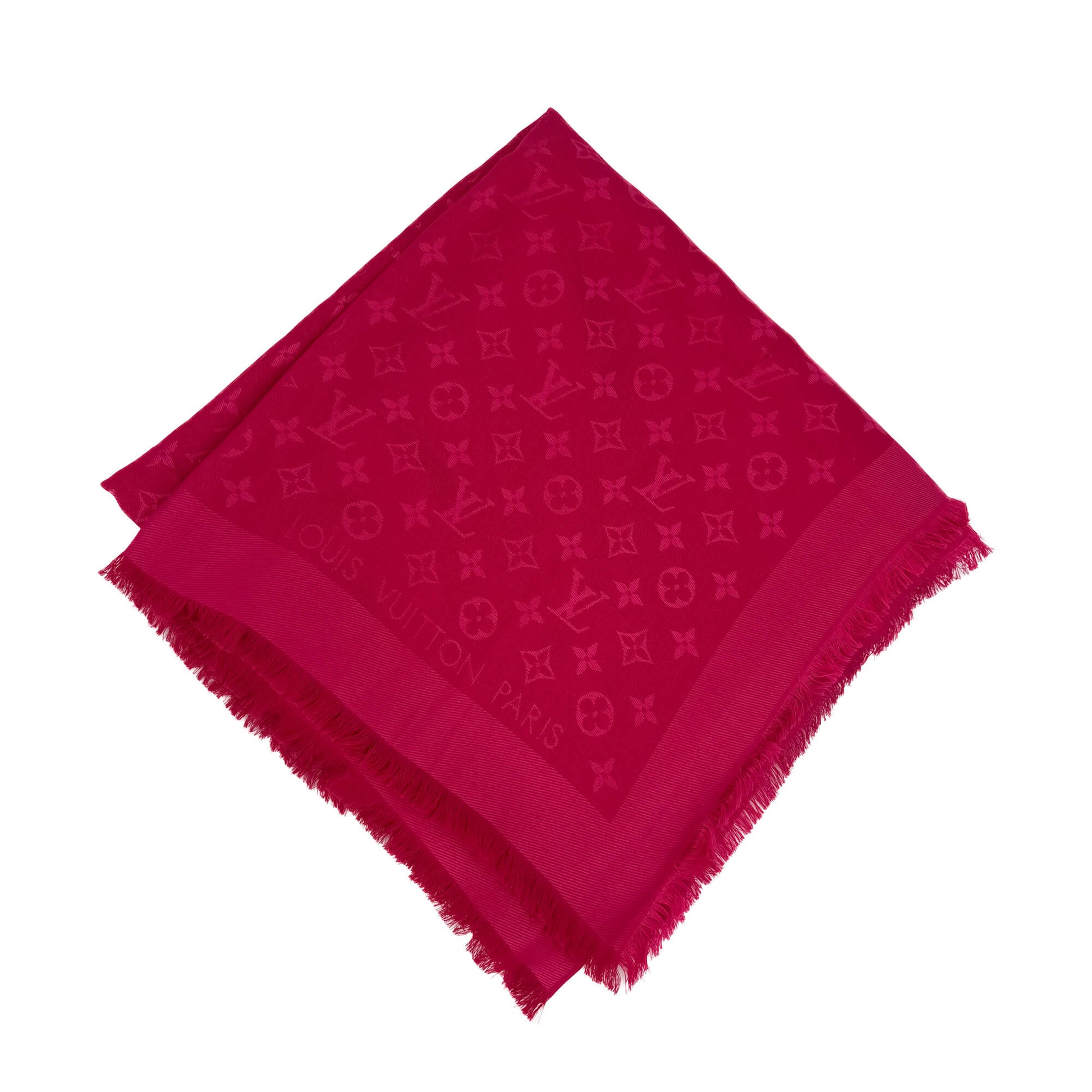 Second hand Louis Vuitton Foulard Wool and silk Pink - Tabita Bags