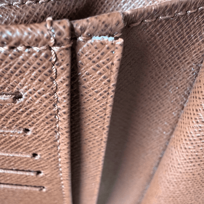 Second hand Louis Vuitton French Purse Canvas Compact Wallet Brown - Tabita Bags