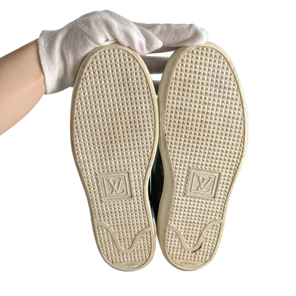 Second hand Louis Vuitton Frontrow Canvas Sneakers 38 Brown - Tabita Bags