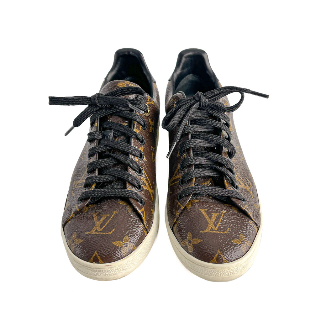 Second hand Louis Vuitton Frontrow Canvas Sneakers 38 Brown - Tabita Bags