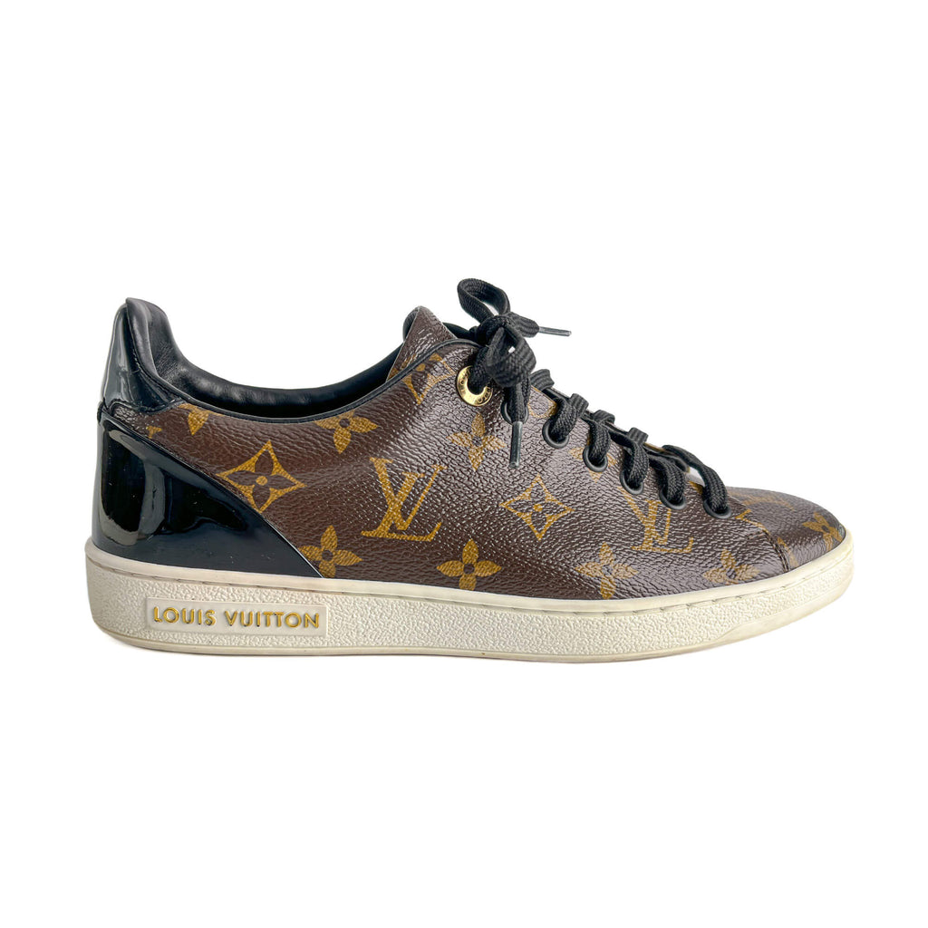 Second hand Louis Vuitton Frontrow Canvas Sneakers 38 Brown - Tabita Bags
