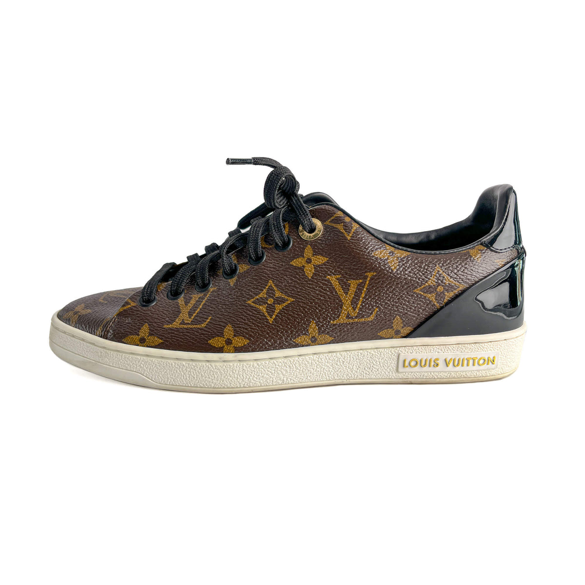 Second hand Louis Vuitton Frontrow Canvas Sneakers 38 Brown - Tabita Bags