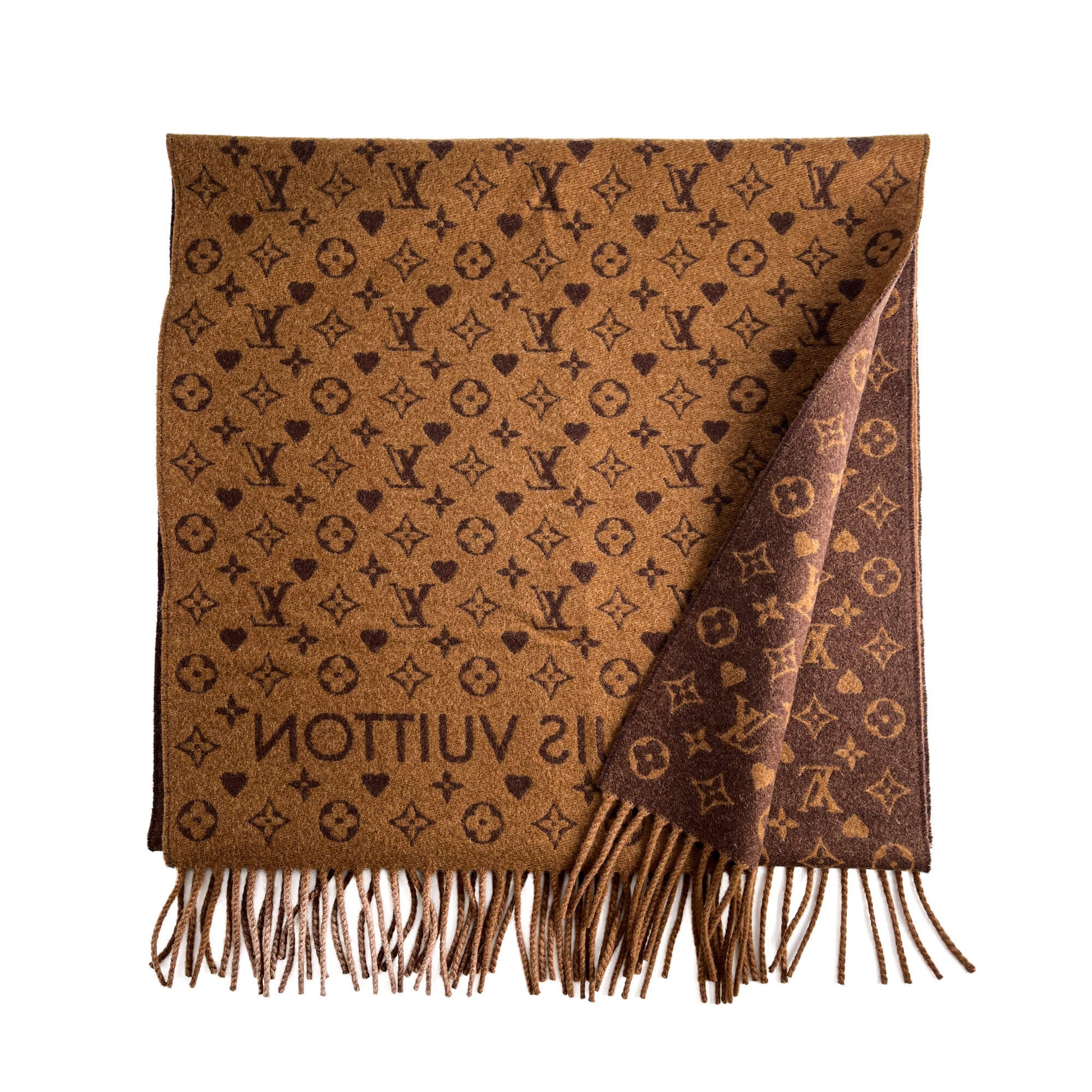 Second hand Louis Vuitton Game On Cashmere Reversible Scarve Monogram - Tabita Bags