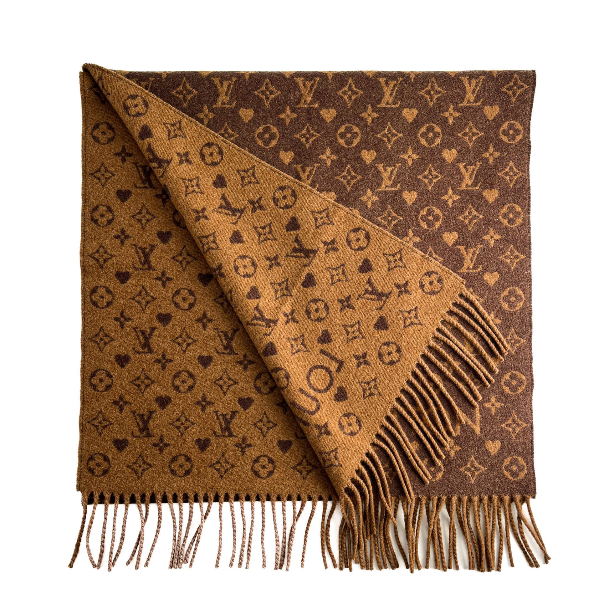 Second hand Louis Vuitton Game On Cashmere Reversible Scarve Monogram - Tabita Bags