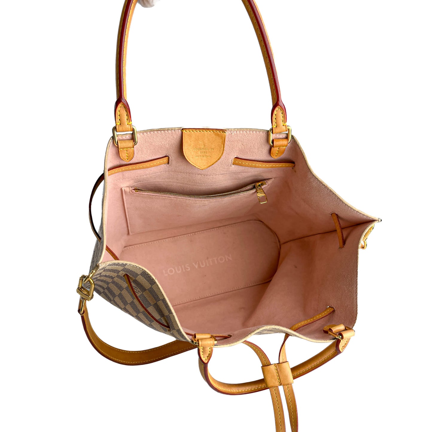 Second hand Louis Vuitton Girolata MM Canvas Tote Shoulder Bag Damier Azur - Tabita Bags