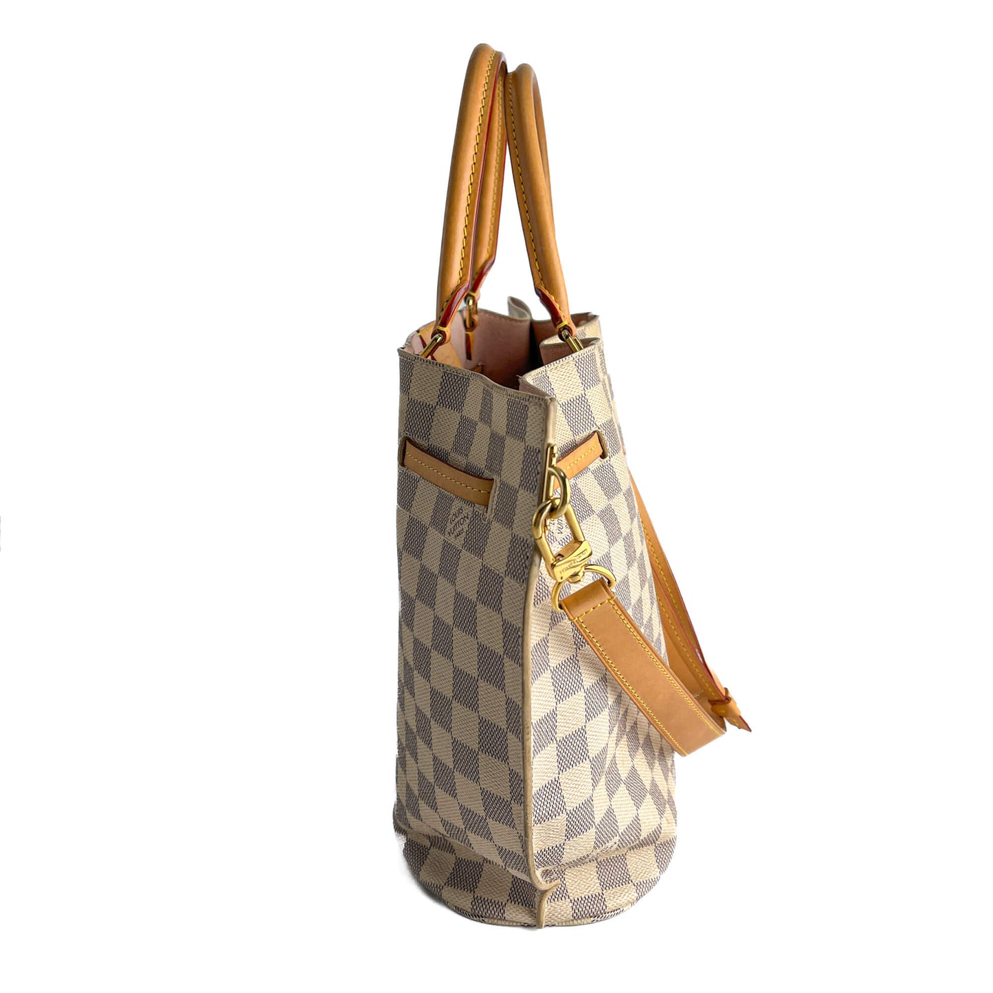 Second hand Louis Vuitton Girolata MM Canvas Tote Shoulder Bag Damier Azur - Tabita Bags