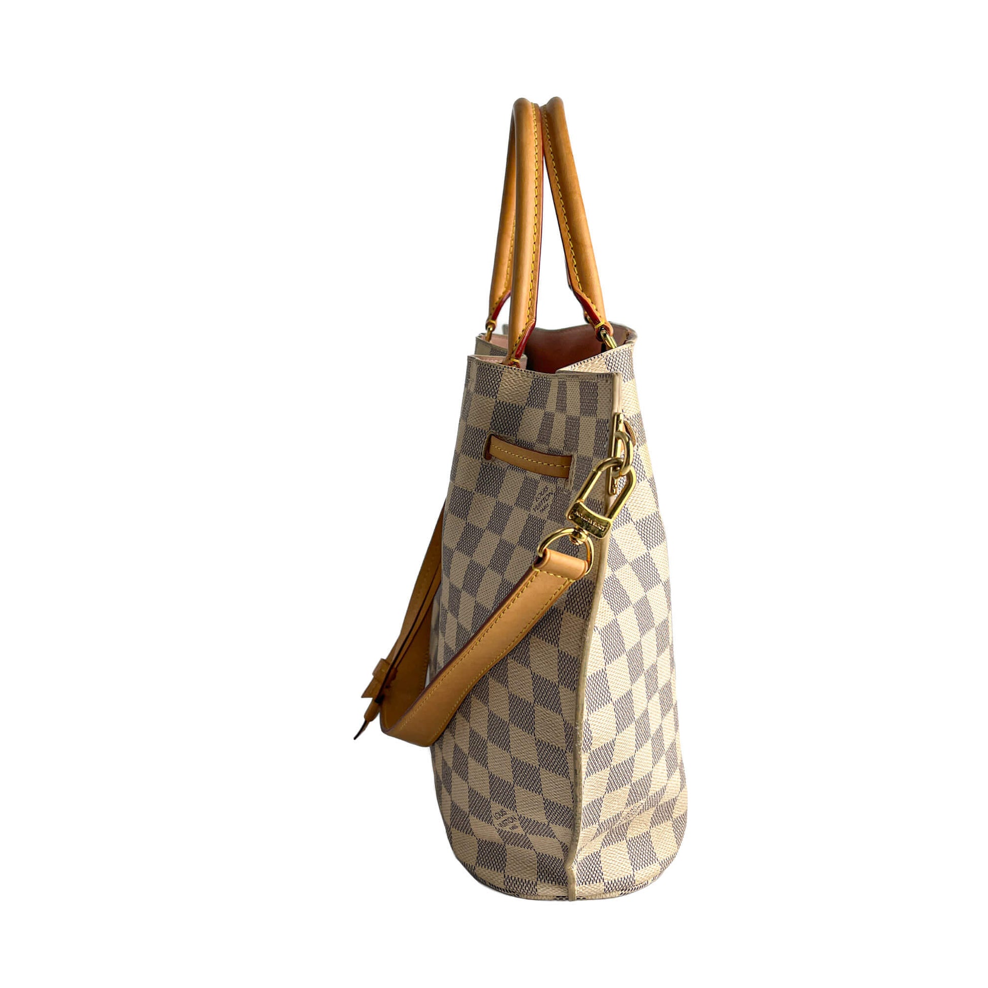 Second hand Louis Vuitton Girolata MM Canvas Tote Shoulder Bag Damier Azur - Tabita Bags