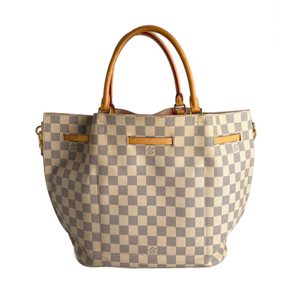 Second hand Louis Vuitton Girolata MM Canvas Tote Shoulder Bag Damier Azur - Tabita Bags