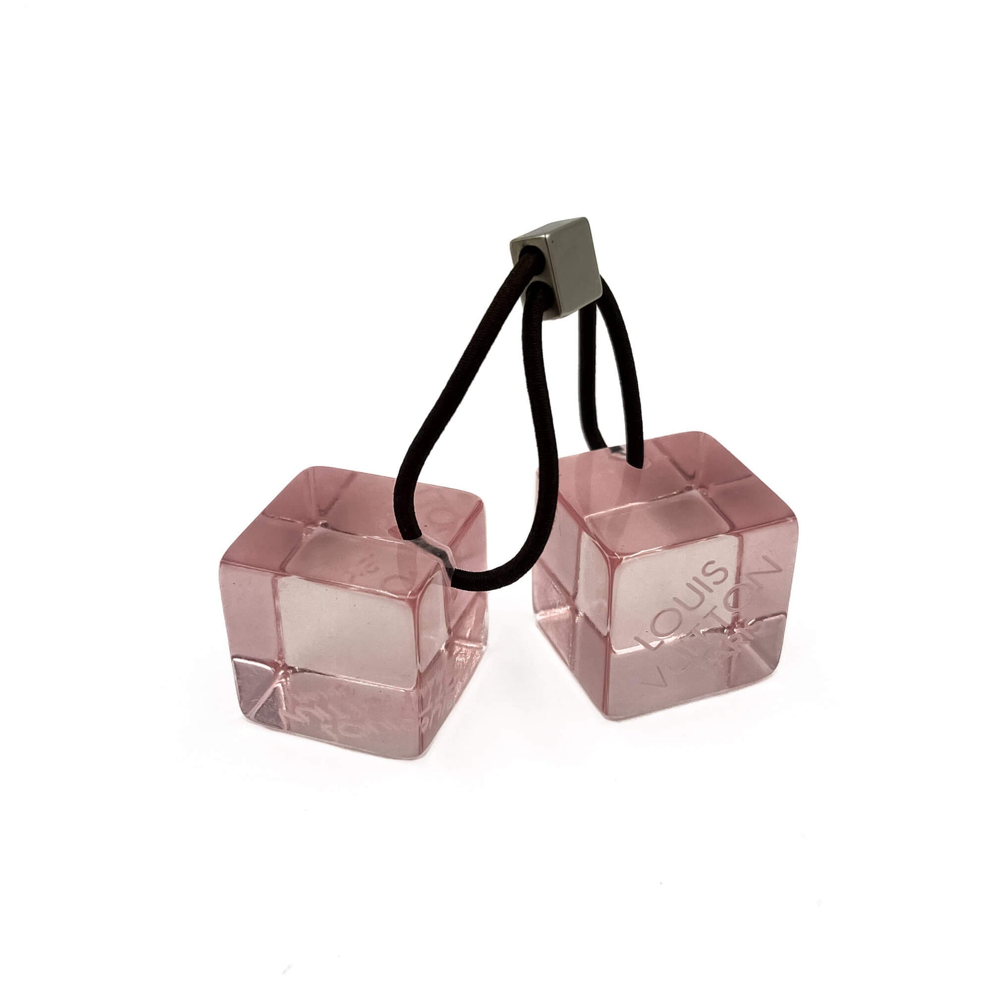 Second hand Louis Vuitton Hair Elastic Cubes Elastic & Metal Hair Accessory Pink - Tabita Bags