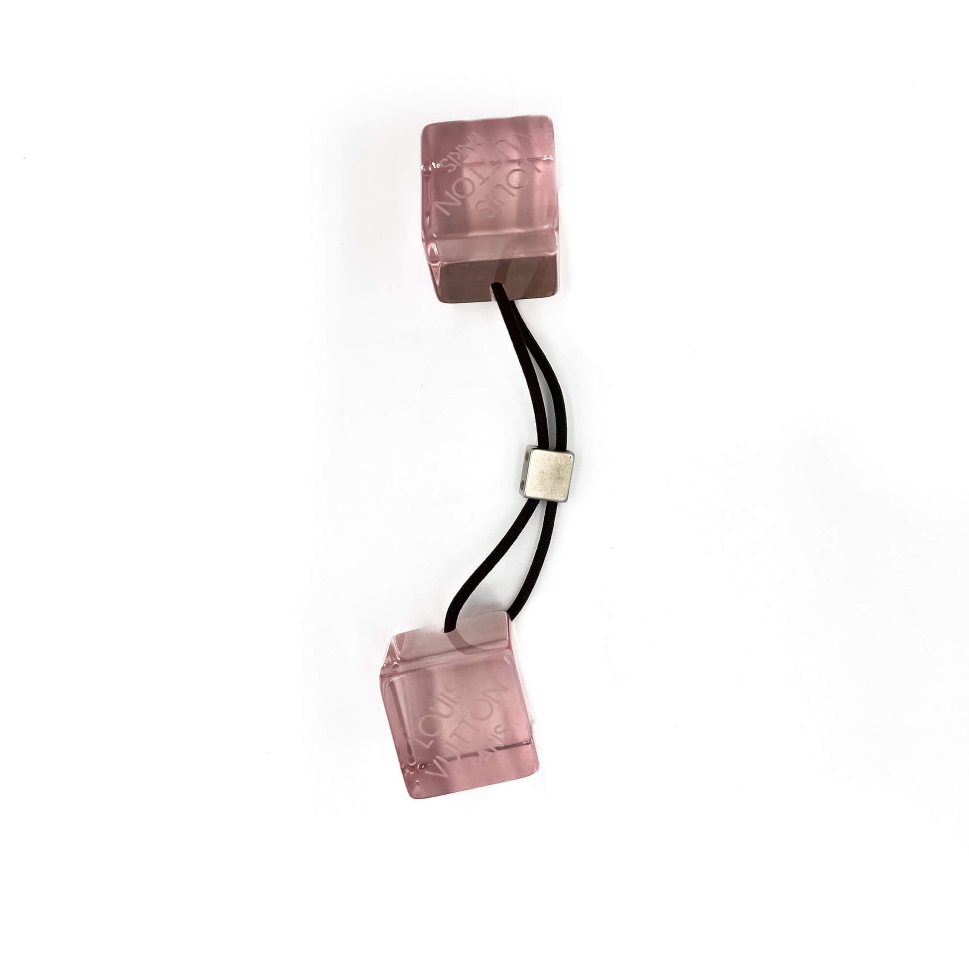 Second hand Louis Vuitton Hair Elastic Cubes Elastic & Metal Hair Accessory Pink - Tabita Bags