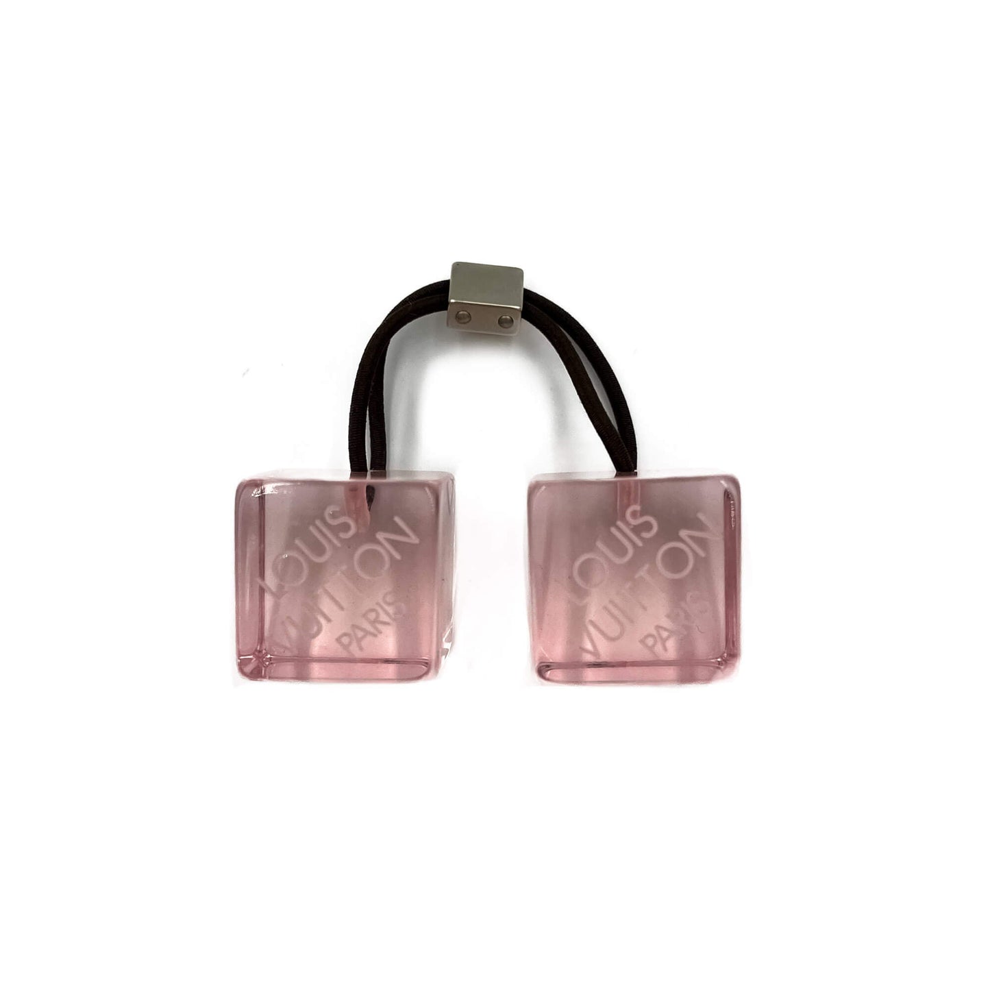 Second hand Louis Vuitton Hair Elastic Cubes Elastic & Metal Hair Accessory Pink - Tabita Bags