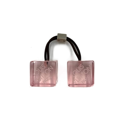 Second hand Louis Vuitton Hair Elastic Cubes Elastic & Metal Hair Accessory Pink - Tabita Bags