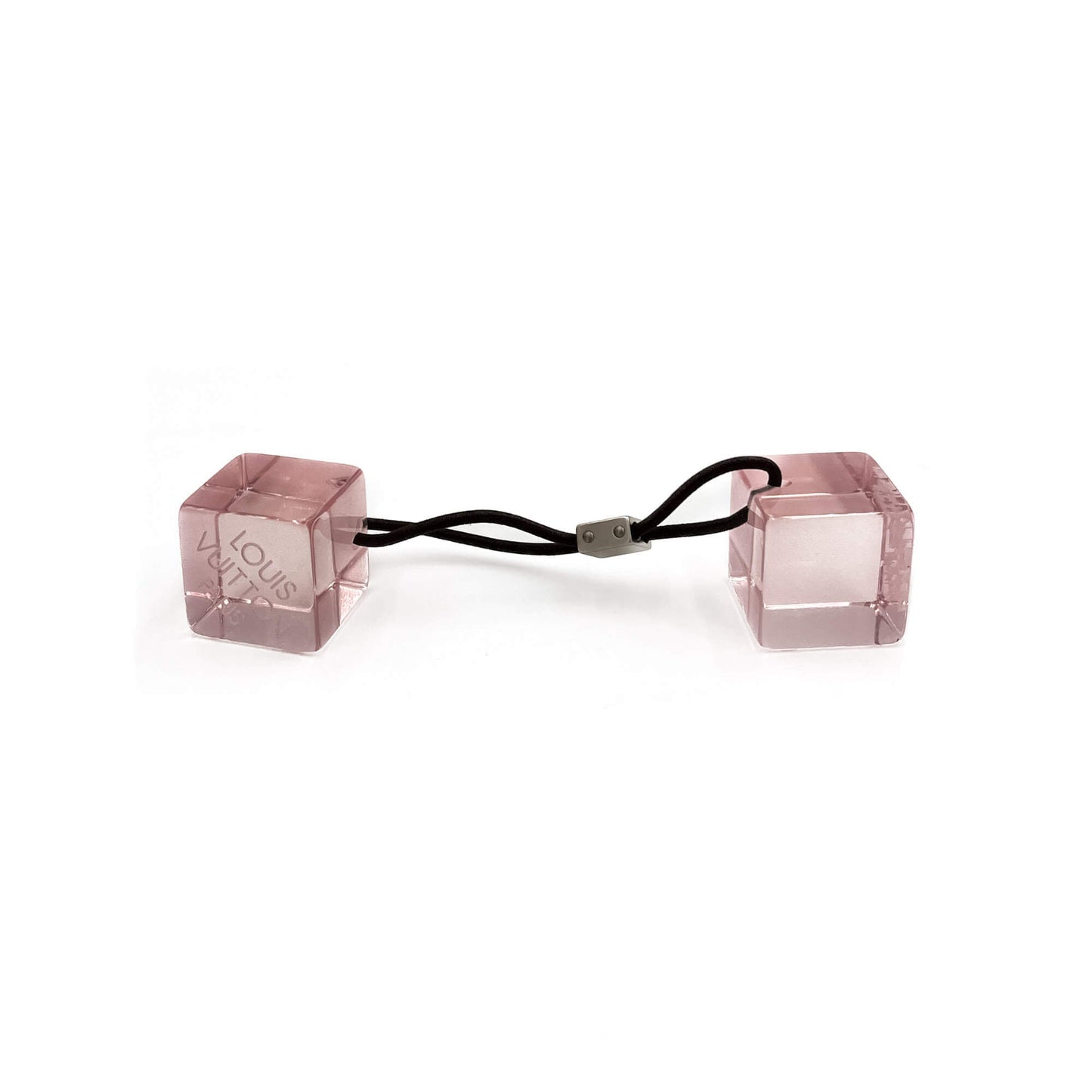 Second hand Louis Vuitton Hair Elastic Cubes Elastic & Metal Hair Accessory Pink - Tabita Bags