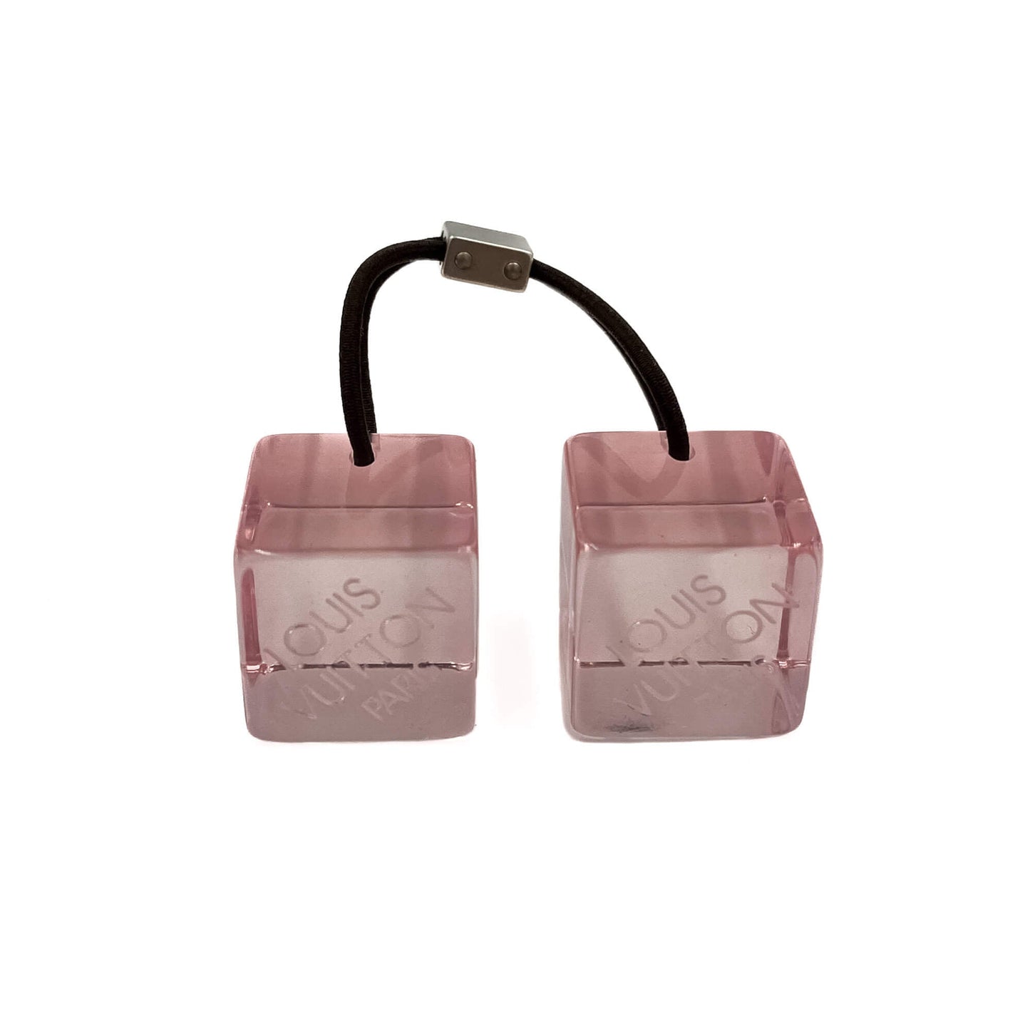 Second hand Louis Vuitton Hair Elastic Cubes Elastic & Metal Hair Accessory Pink - Tabita Bags