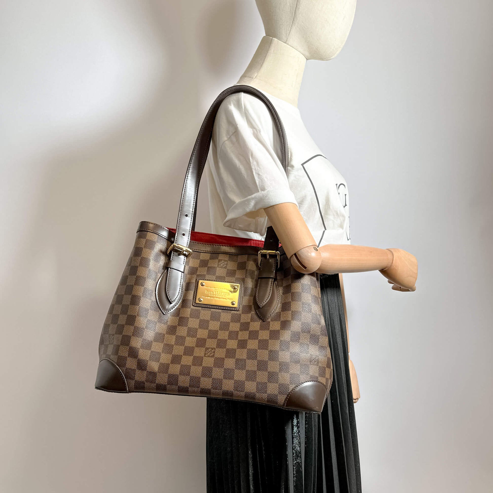 Second hand Louis Vuitton Hampstead Canvas Tote Bag Damier Ebene - Tabita Bags