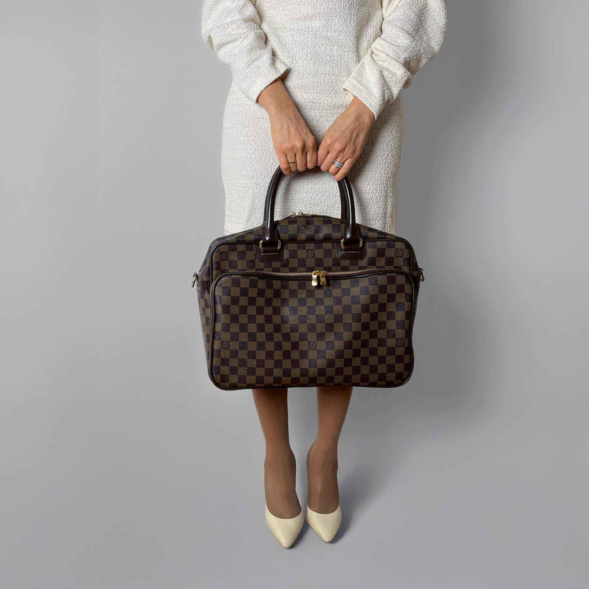 Second hand Louis Vuitton Ikar Canvas Business Shoulder Bag Damier Ebene - Tabita Bags