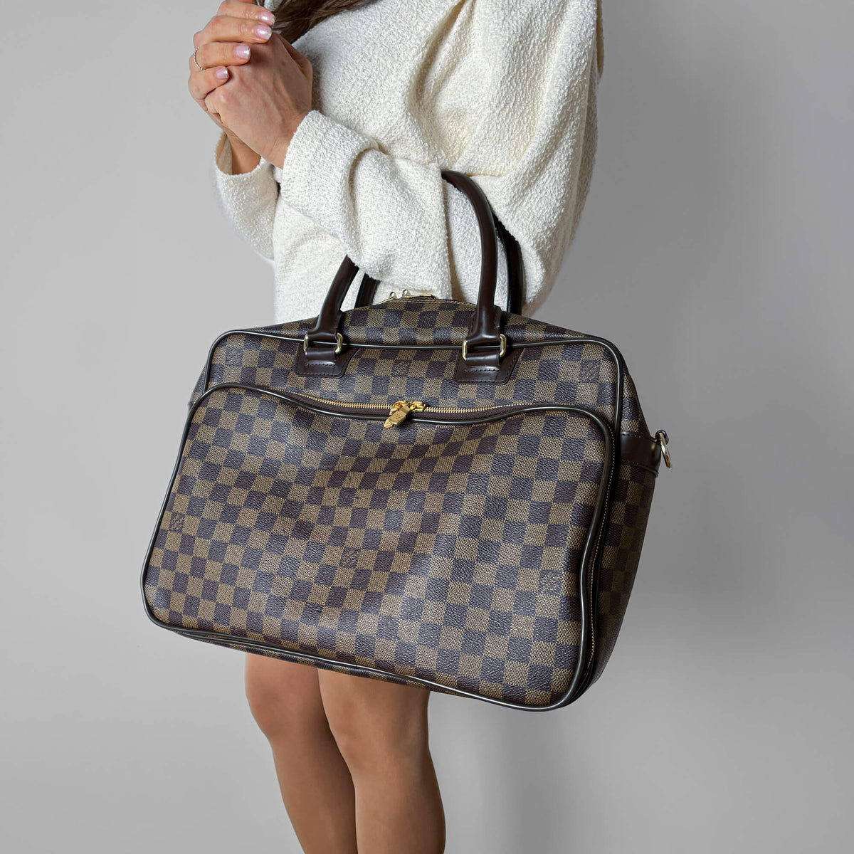 Second hand Louis Vuitton Ikar Canvas Business Shoulder Bag Damier Ebene - Tabita Bags