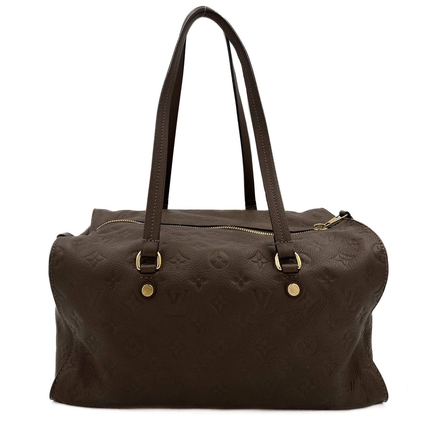 Second hand Louis Vuitton Inspiree Leather Trunk Bag Taupe - Tabita Bags