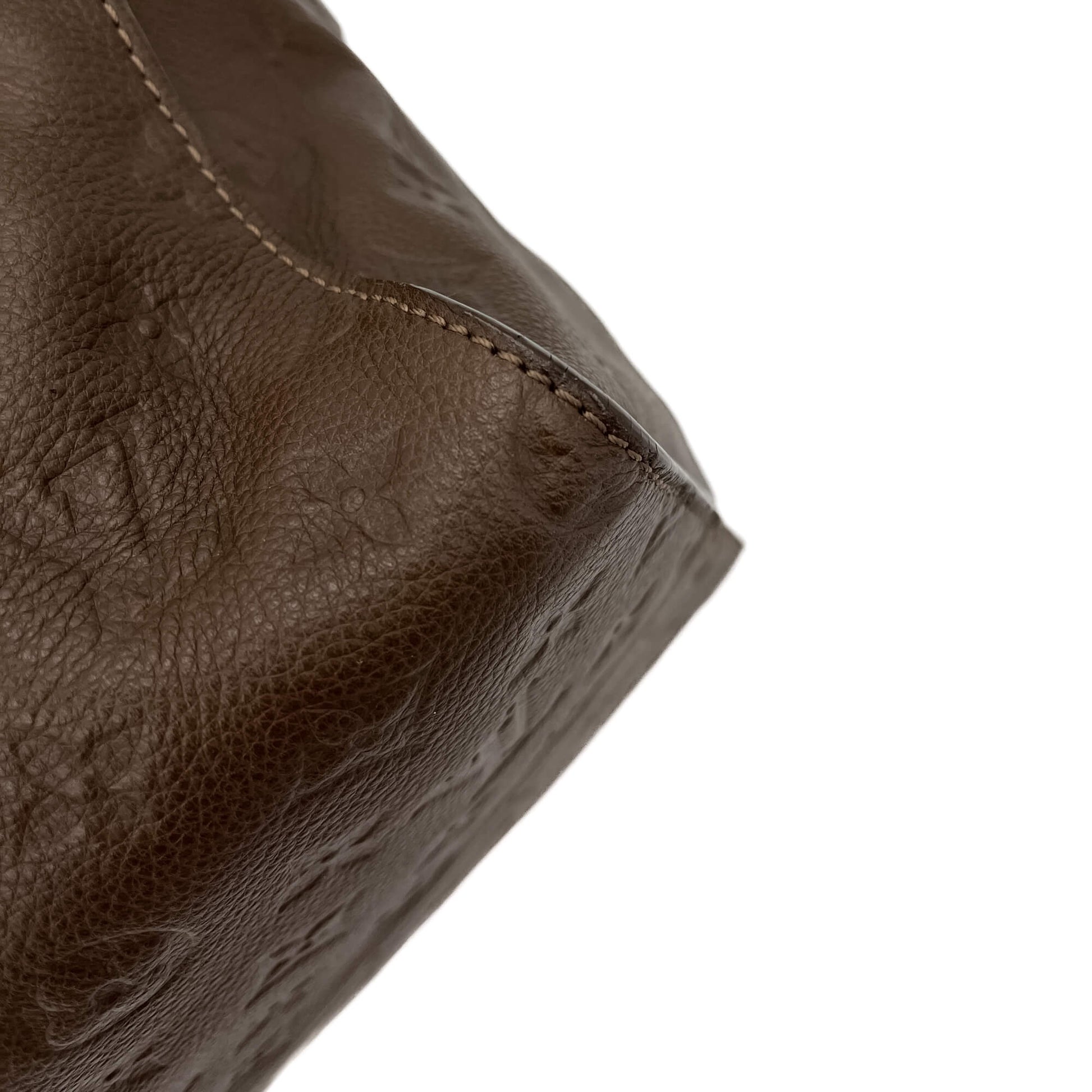 Second hand Louis Vuitton Inspiree Leather Trunk Bag Taupe - Tabita Bags