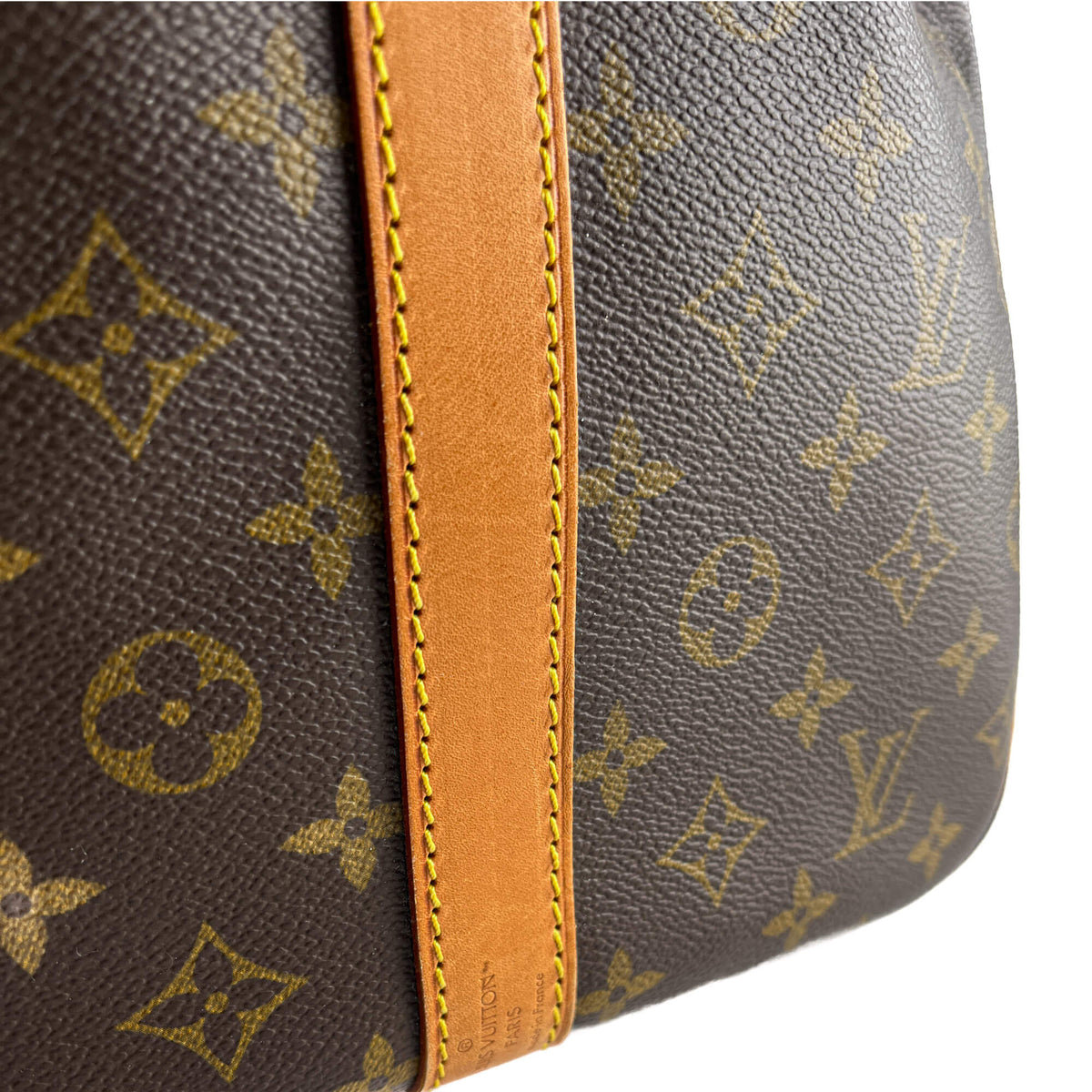 Second hand Louis Vuitton Keepall 60 Canvas Weekender Shoulder Bag Brown - Tabita Bags