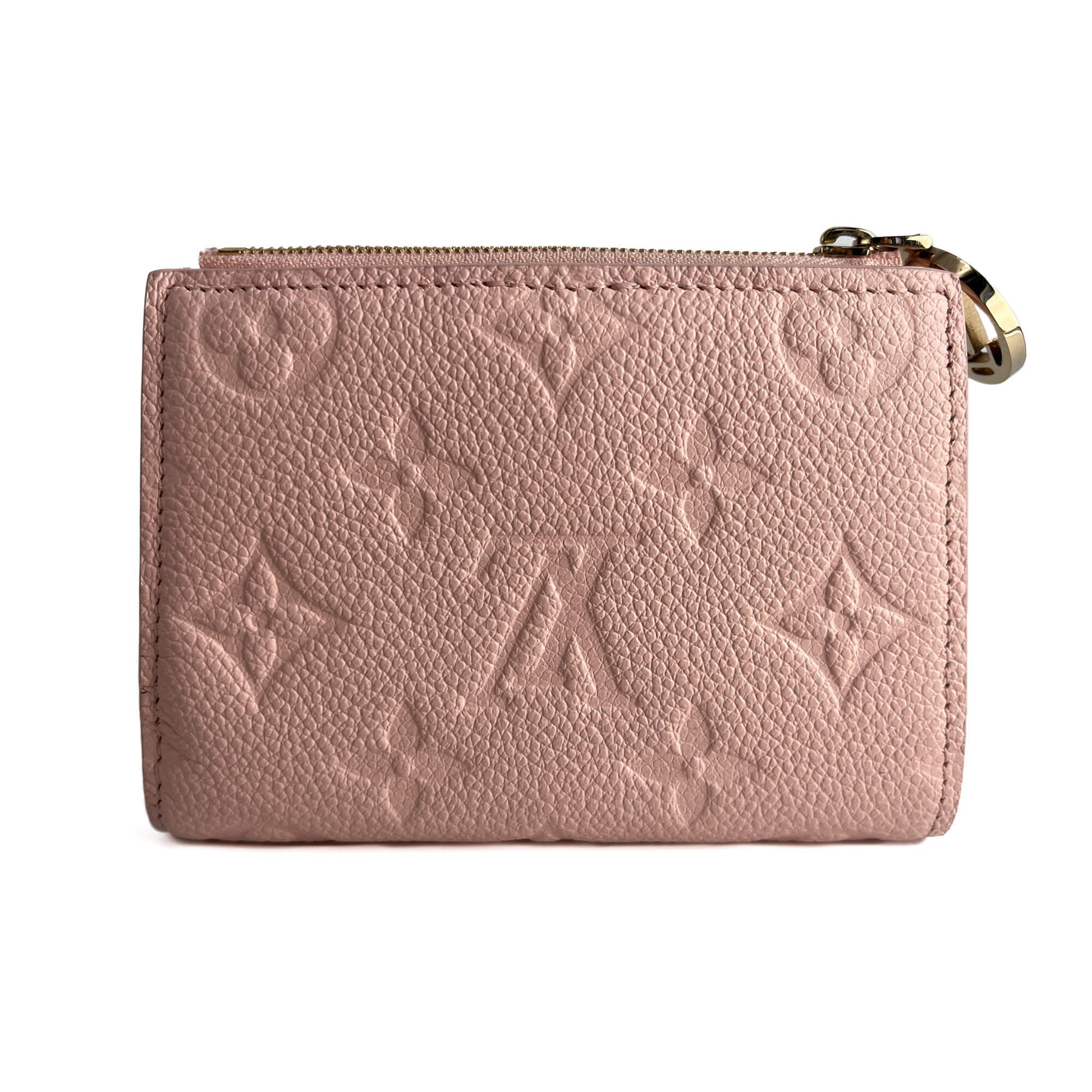 Second hand Louis Vuitton Lisa Calfskin Grained Leather Empreinte Folding Wallet Pink - Tabita Bags