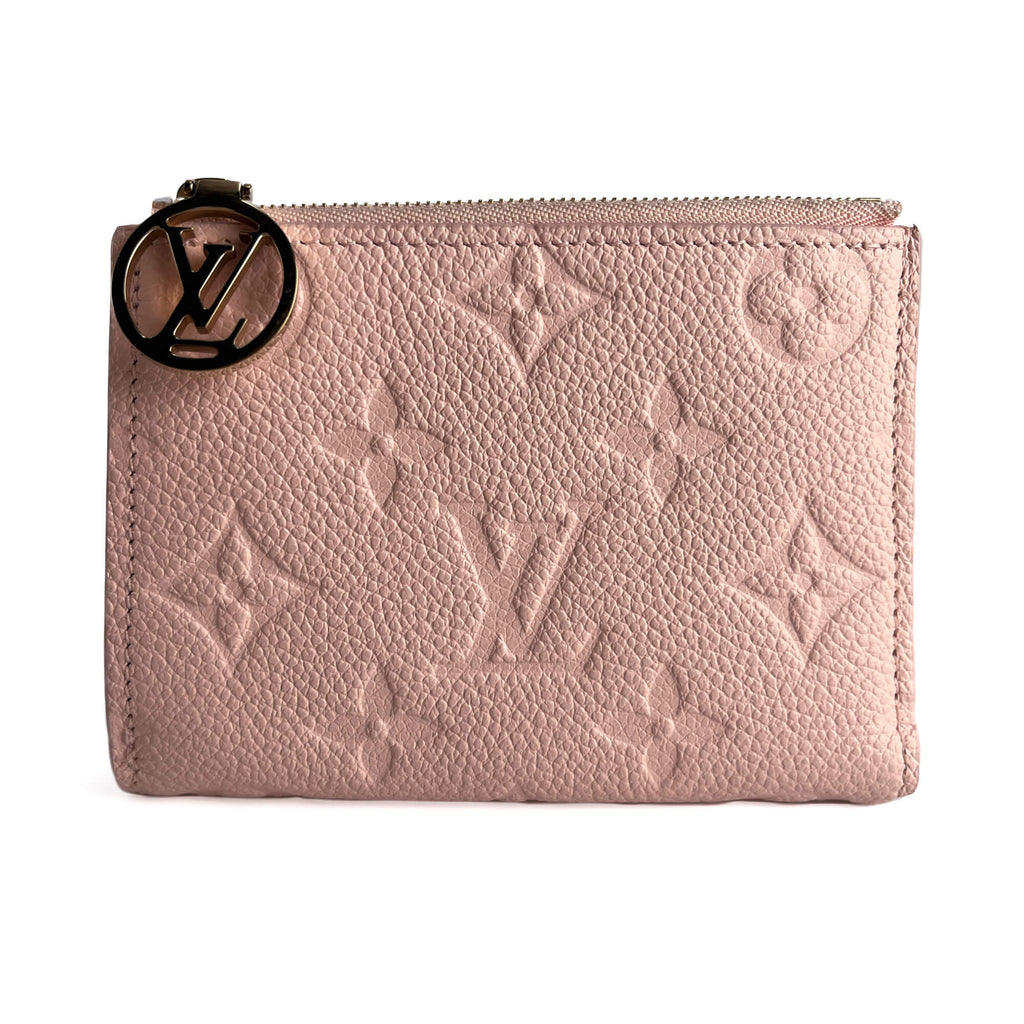 Second hand Louis Vuitton Lisa Calfskin Grained Leather Empreinte Folding Wallet Pink - Tabita Bags