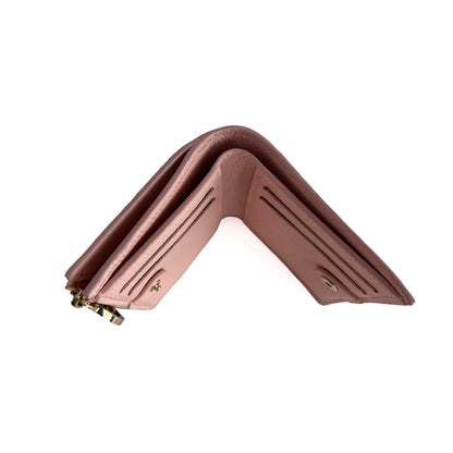 Second hand Louis Vuitton Lisa Calfskin Grained Leather Empreinte Folding Wallet Pink - Tabita Bags
