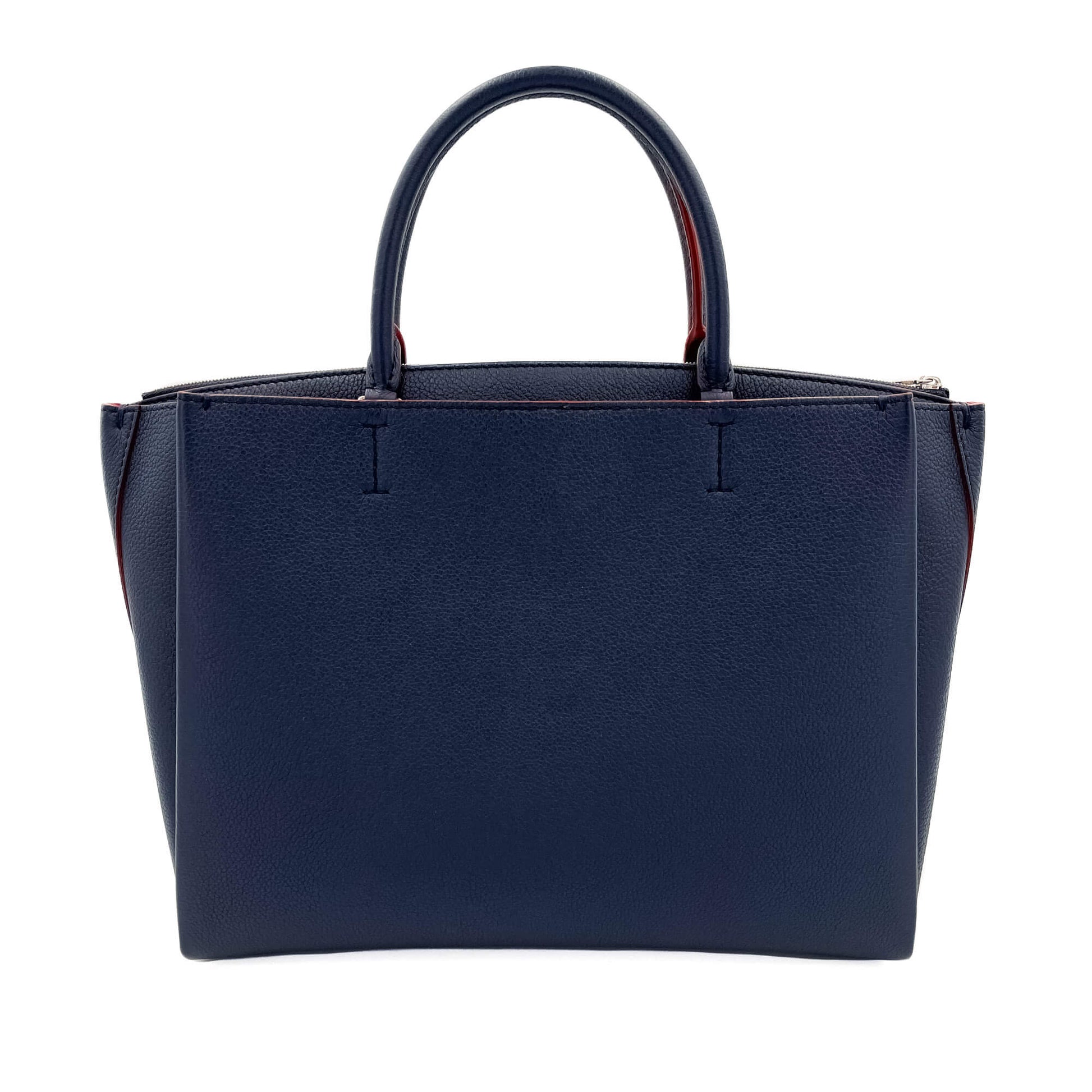 Second hand Louis Vuitton LockMeTo Calfskin Grained Leather 2-Ways Tote Bag Navy - Tabita Bags