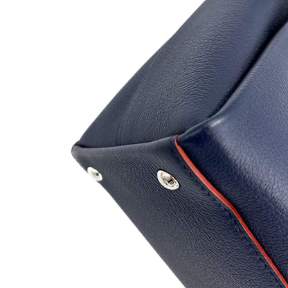 Second hand Louis Vuitton LockMeTo Calfskin Grained Leather 2-Ways Tote Bag Navy - Tabita Bags