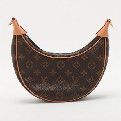 Second hand Louis Vuitton Loop Canvas Hobo Shoulder Bag Brown - Tabita Bags