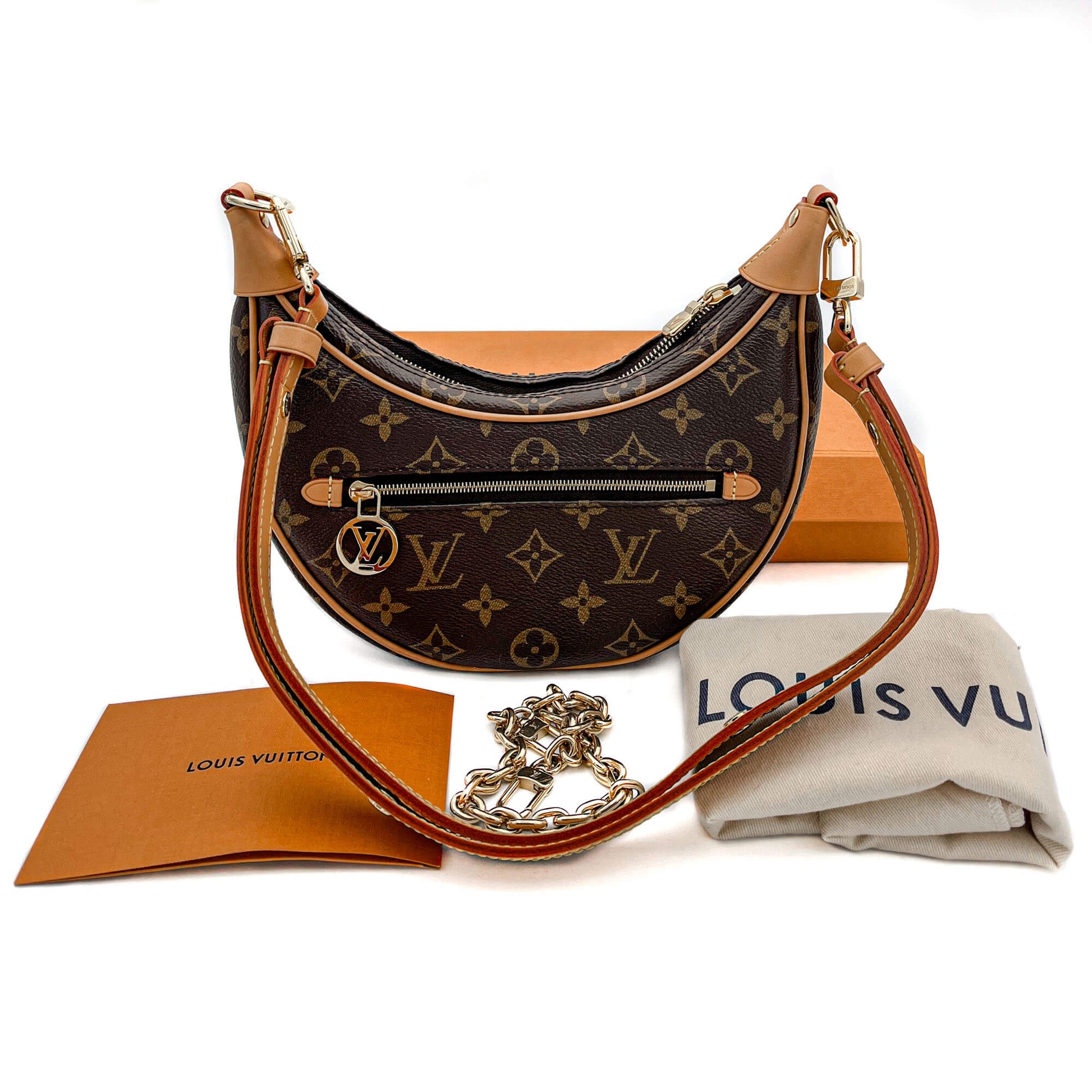 Second hand Louis Vuitton Loop Hobo Canvas Shoulder Bag Monogram - Tabita Bags