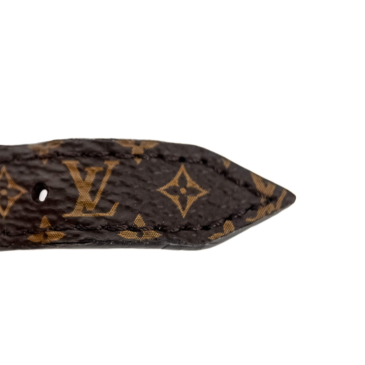 Second hand Louis Vuitton Louise Leather & Fabric Bracelet 17 Black - Tabita Bags