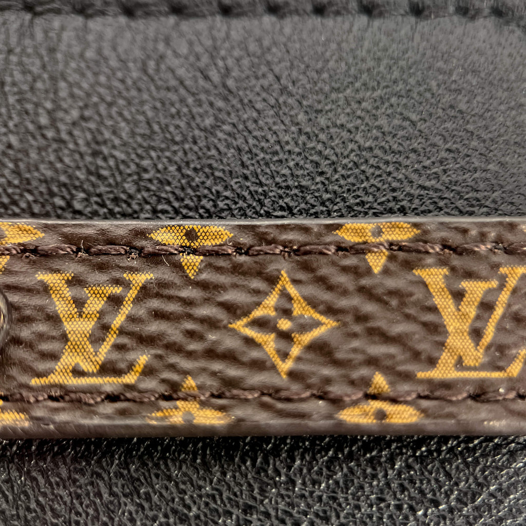 Second hand Louis Vuitton Louise Leather & Fabric Bracelet 17 Black - Tabita Bags