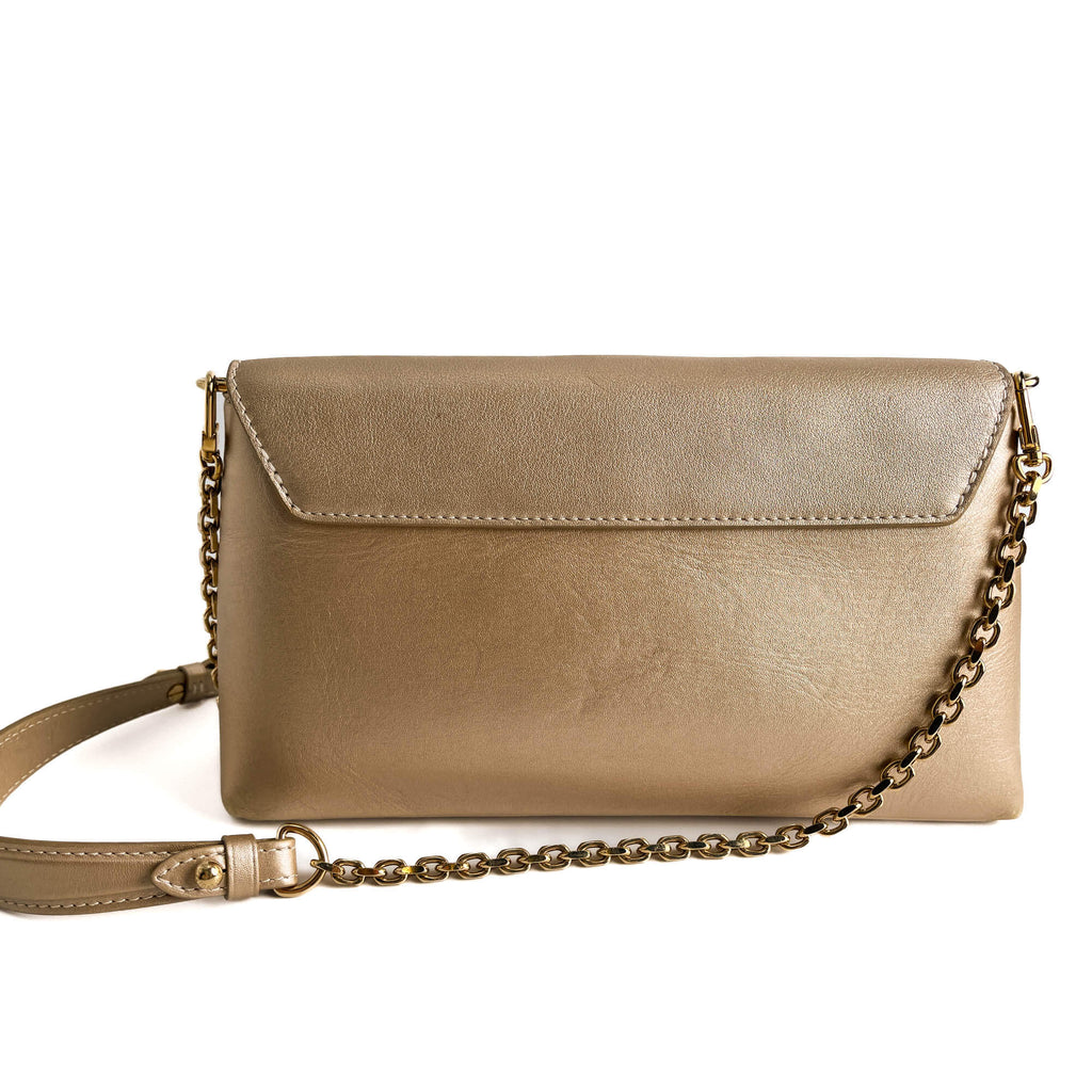 Second hand Louis Vuitton Love Note Smooth Calfskin Leather 2 - Ways Envelope Clutch Gold - Tabita Bags