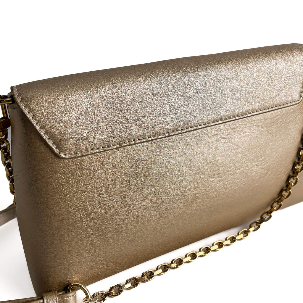 Second hand Louis Vuitton Love Note Smooth Calfskin Leather 2 - Ways Envelope Clutch Gold - Tabita Bags