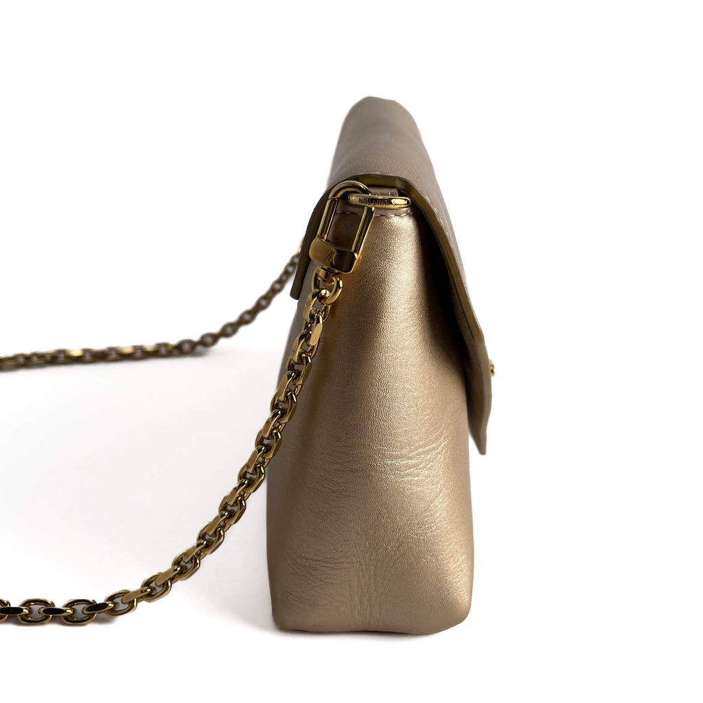 Second hand Louis Vuitton Love Note Smooth Calfskin Leather 2 - Ways Envelope Clutch Gold - Tabita Bags