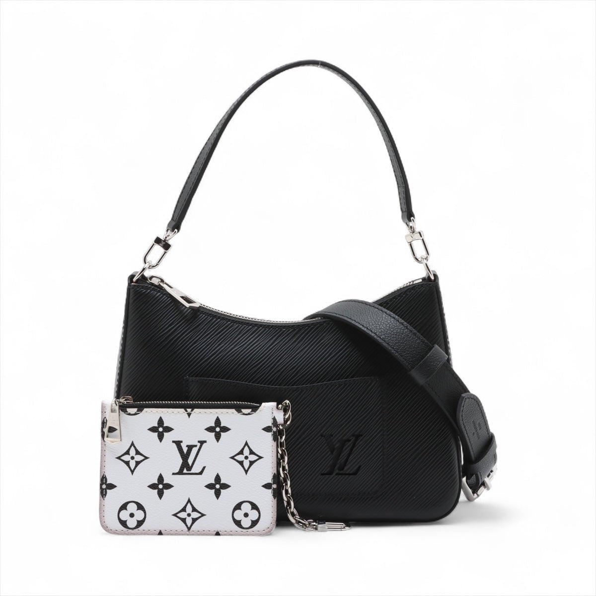 Second hand Louis Vuitton Marelle Epi Leather Shoulder Bag Handbag Black - Tabita Bags