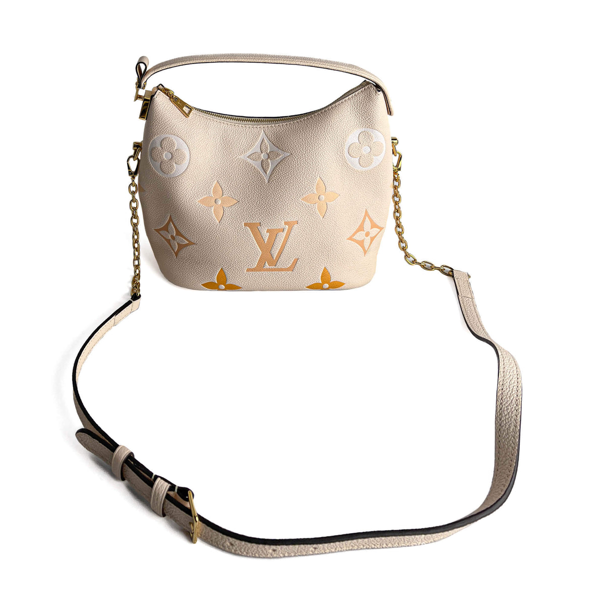 Second hand Louis Vuitton Marshmallow By The Pool PM Monogram Giant Leather 2 - Ways Hobo Handbag Beige - Tabita Bags
