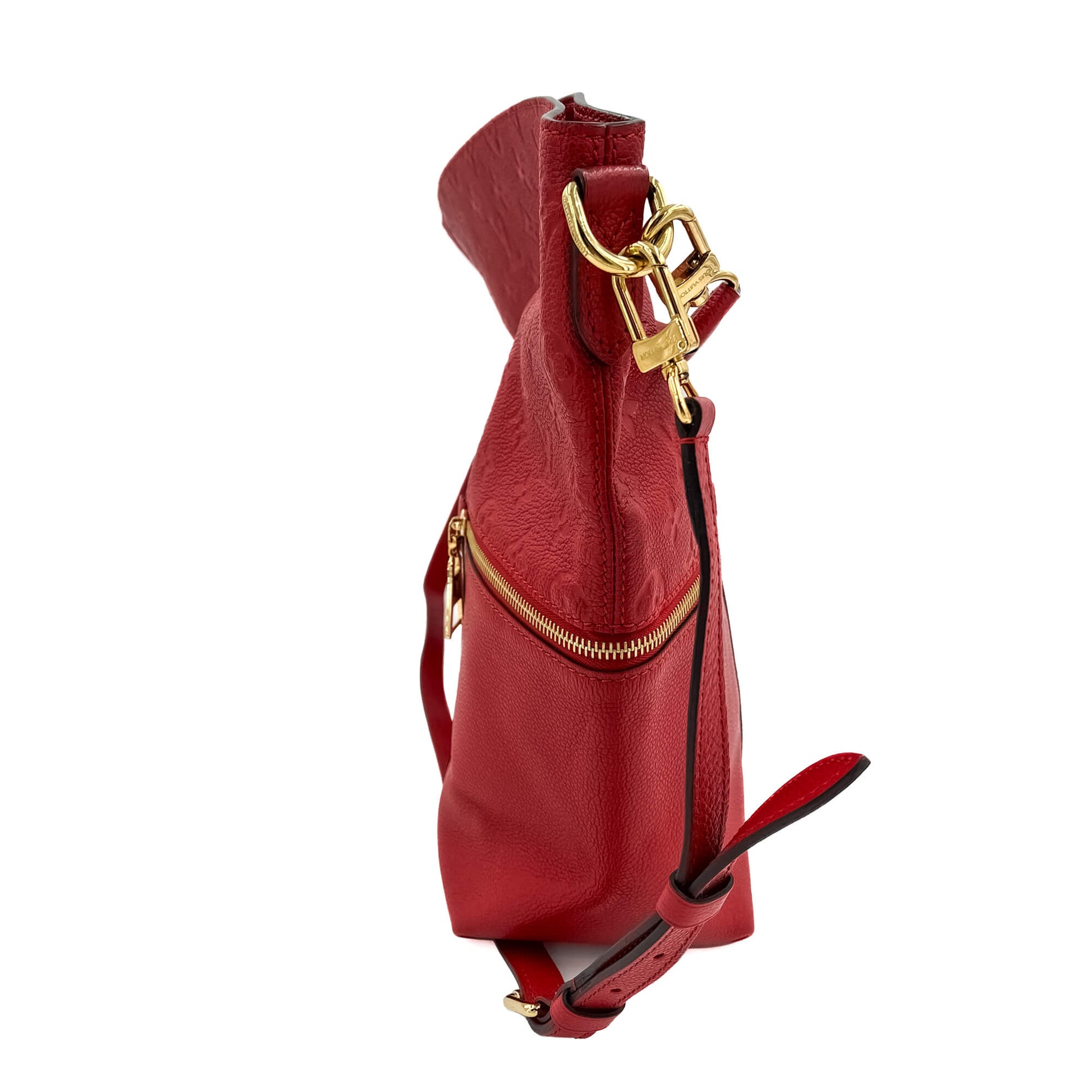 Second hand Louis Vuitton Melie Empreinte Leather 2 - Ways Hobo Bag Red - Tabita Bags