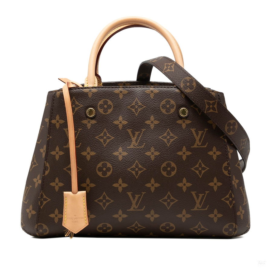 Second hand Louis Vuitton Montaigne BB Canvas Top-handle Handbag Monogram - Tabita Bags