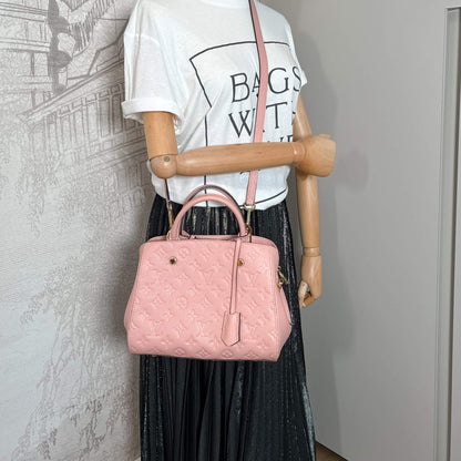 Second hand Louis Vuitton Montaigne BB Empreinte Leather 2-Ways Tote Bag Pink - Tabita Bags