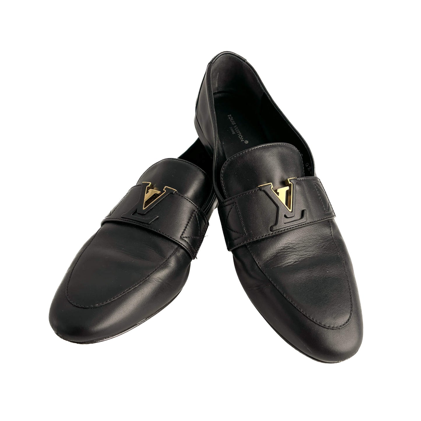 Second hand Louis Vuitton Monte Carlo Leather Loafer Black - Tabita Bags