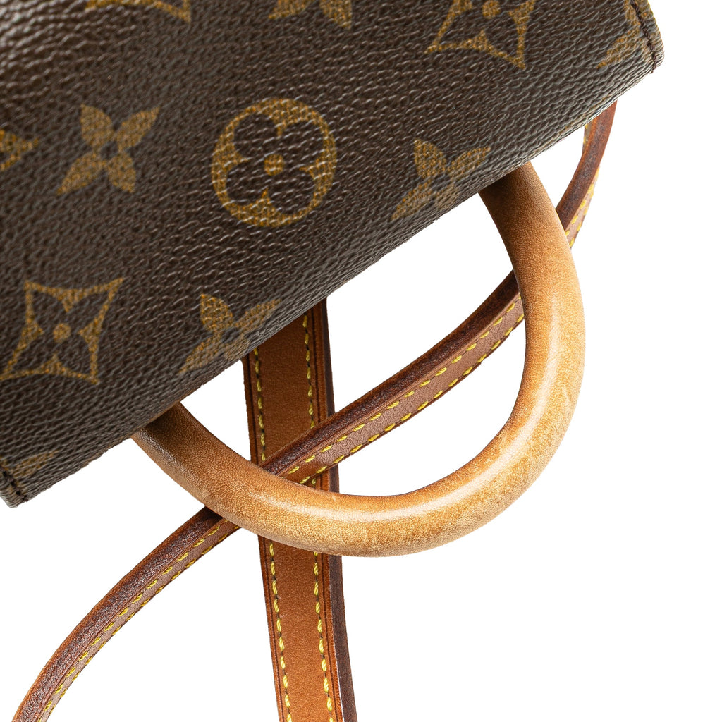 Second hand Louis Vuitton Montsouris Mini Vintage Canvas Backpack Brown - Tabita Bags