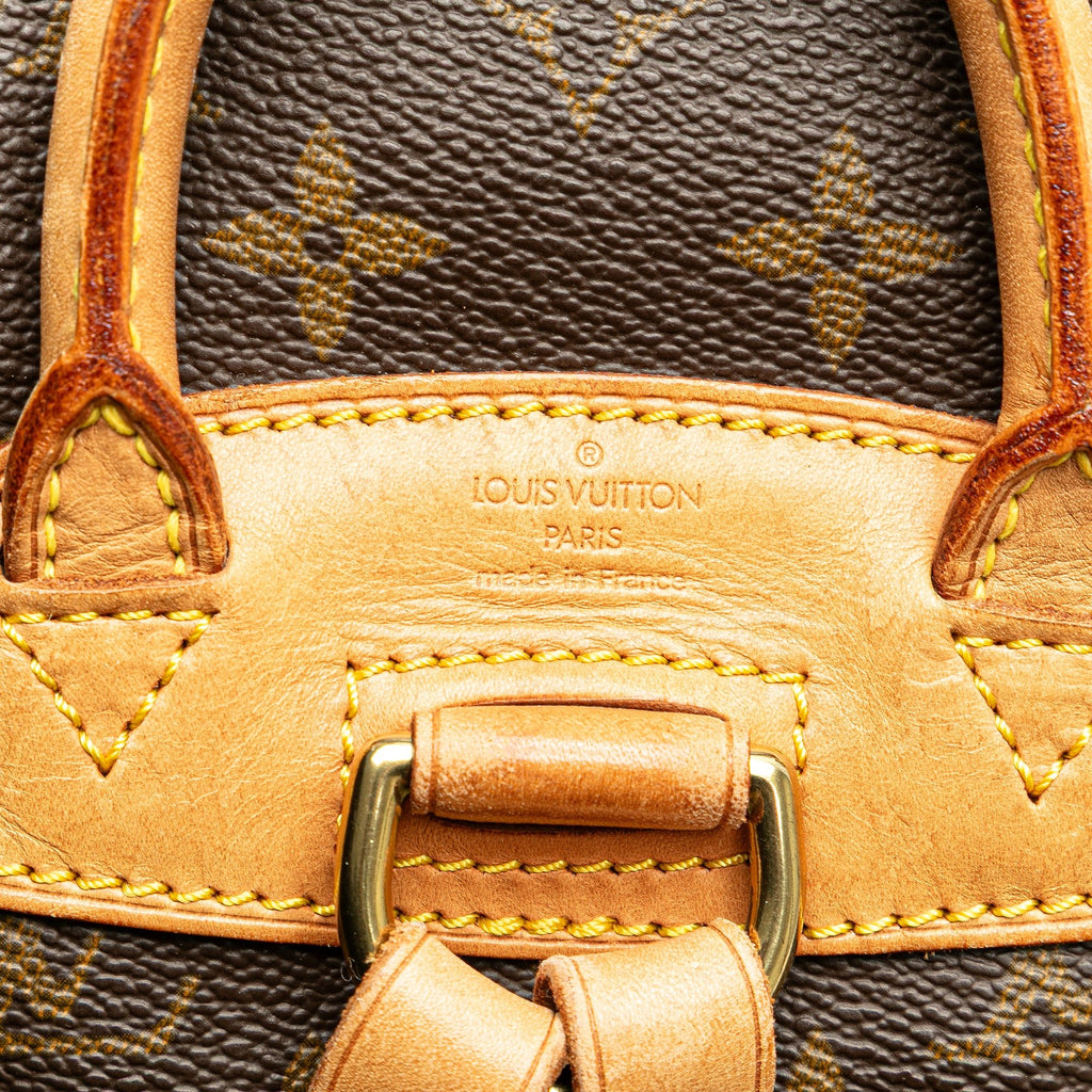 Second hand Louis Vuitton Montsouris Mini Vintage Canvas Backpack Brown - Tabita Bags