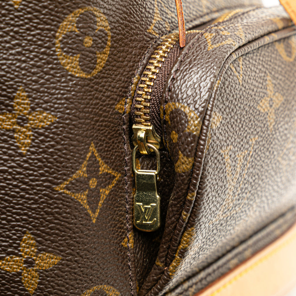 Second hand Louis Vuitton Montsouris Mini Vintage Canvas Backpack Brown - Tabita Bags