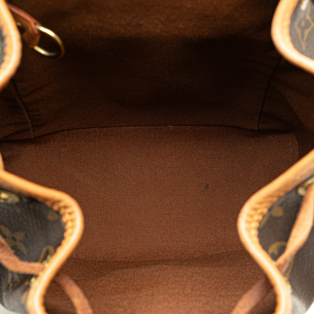 Second hand Louis Vuitton Montsouris Mini Vintage Canvas Backpack Brown - Tabita Bags