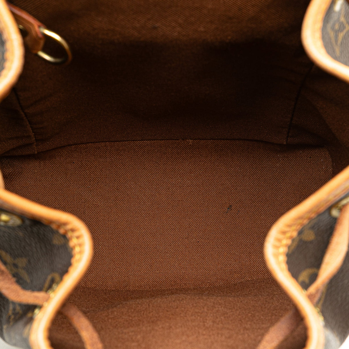 Second hand Louis Vuitton Montsouris Mini Vintage Canvas Backpack Brown - Tabita Bags