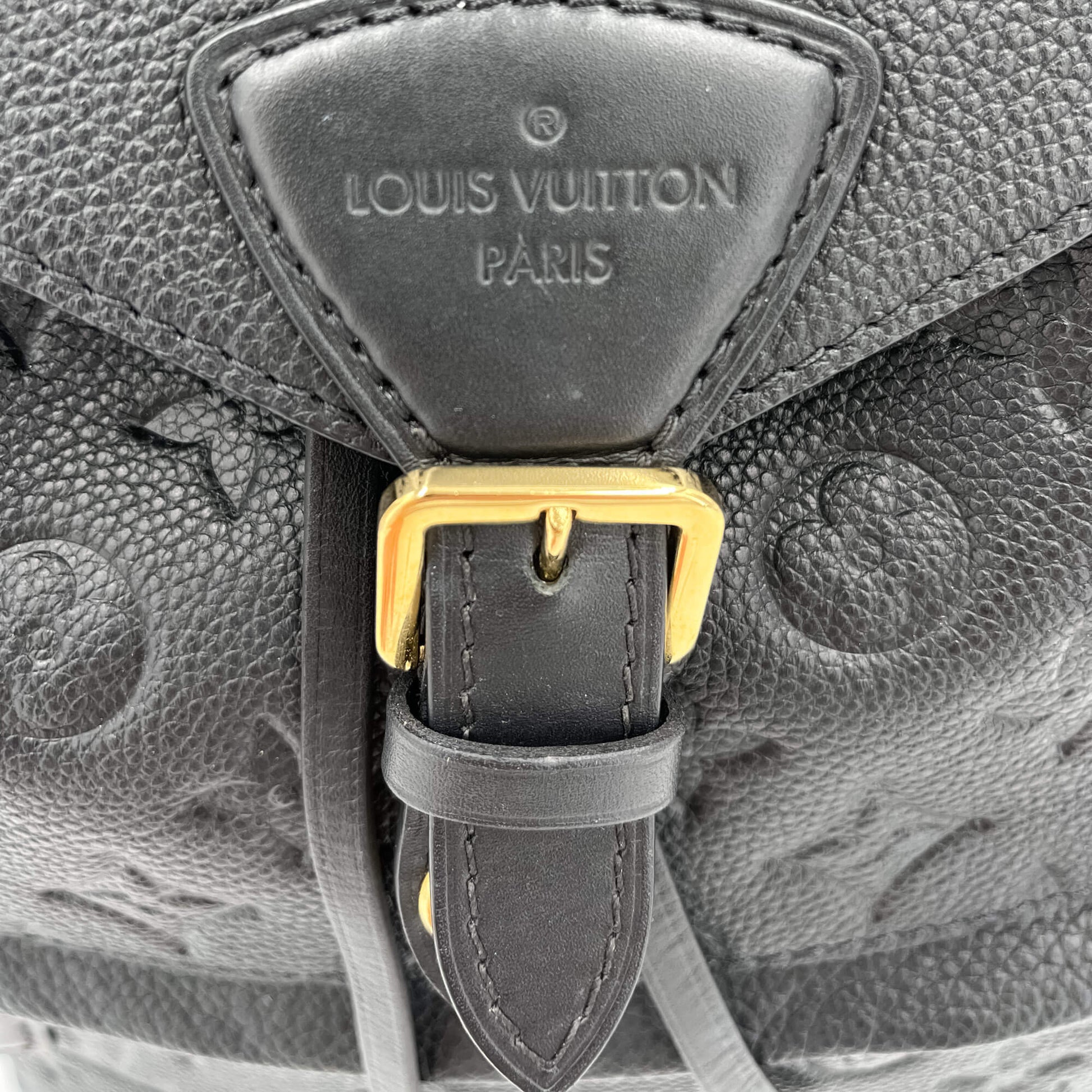 Second hand Louis Vuitton Montsouris PM Empreinte Leather 2 - Ways Bag Charm Black - Tabita Bags